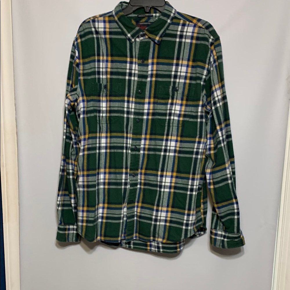 Old Navy Green and Yellow Casual Button Down Shirt